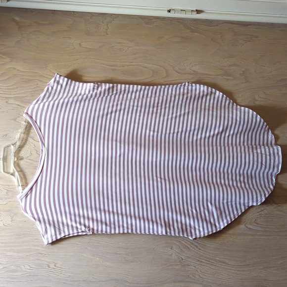 Yana K | Stretchy Comfy MAC MINI Tunic Dress Lavender/Ivory Stripe | One… - Picture 4 of 5